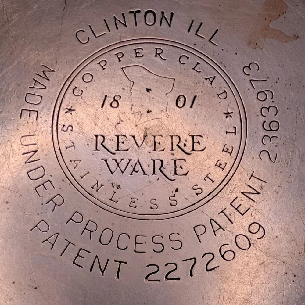 Revere Ware 2 Qt Copper Clad Stainless Saucepan Pot With Lid Clinton ILL 1801